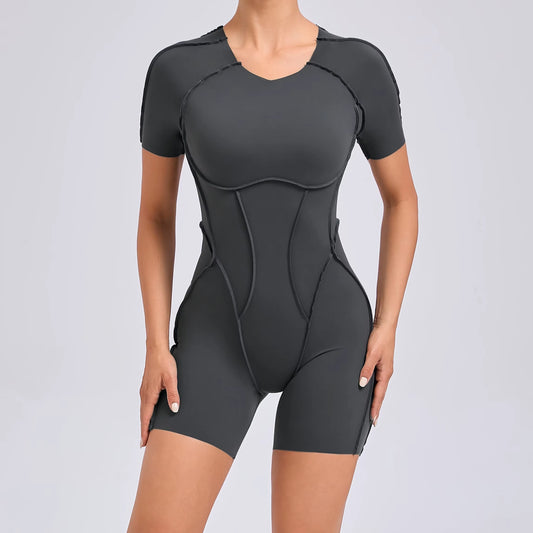 Women's Backless Scrunch Booty Jumpsuit – Gym, Yoga & Fitness Sportswear Set