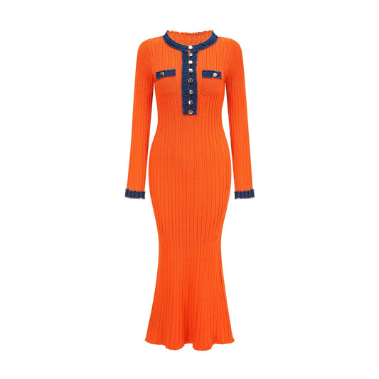 Women elegant Knitted Waist-controlled Slim Fit Slimming All-matching Dress