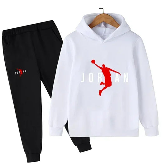 Kids Leisure Letter Print 2Pcs Hoodie+Pants Tracksuits 3-13 Years Boys-Girls Spring Autumn Outfits Street wears Children Clothes