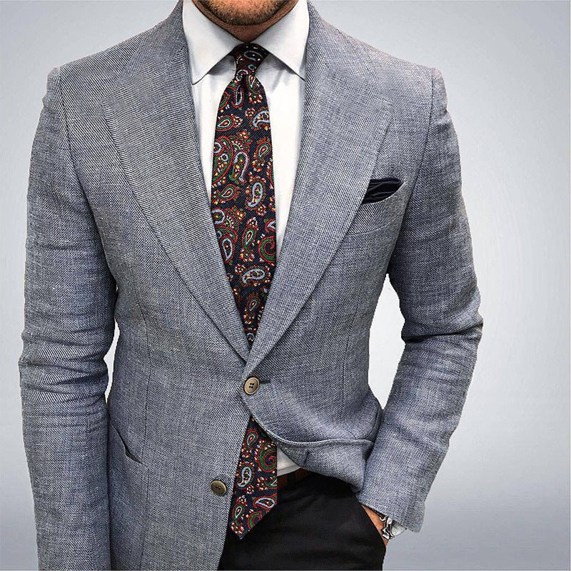 Final Printed Double Buckle Men's Plus Size Suit Coat