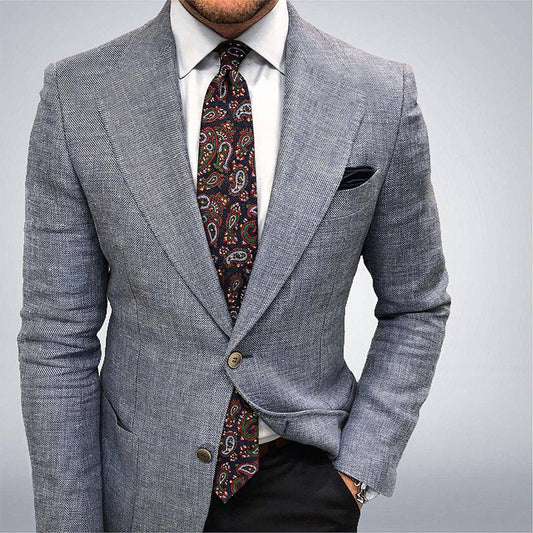 Final Printed Double Buckle Men's Plus Size Suit Coat
