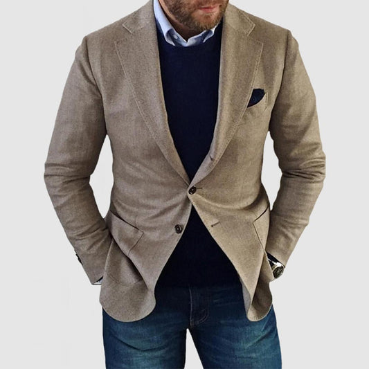 Final Printed Double Buckle Men's Plus Size Suit Coat