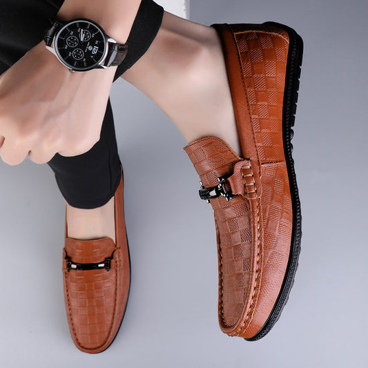 Slip-On Business Men's Soft Surface Casual Plus Size Loafers Leather Shoes