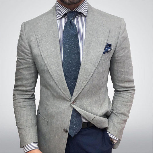 Final Printed Double Buckle Men's Plus Size Suit Coat