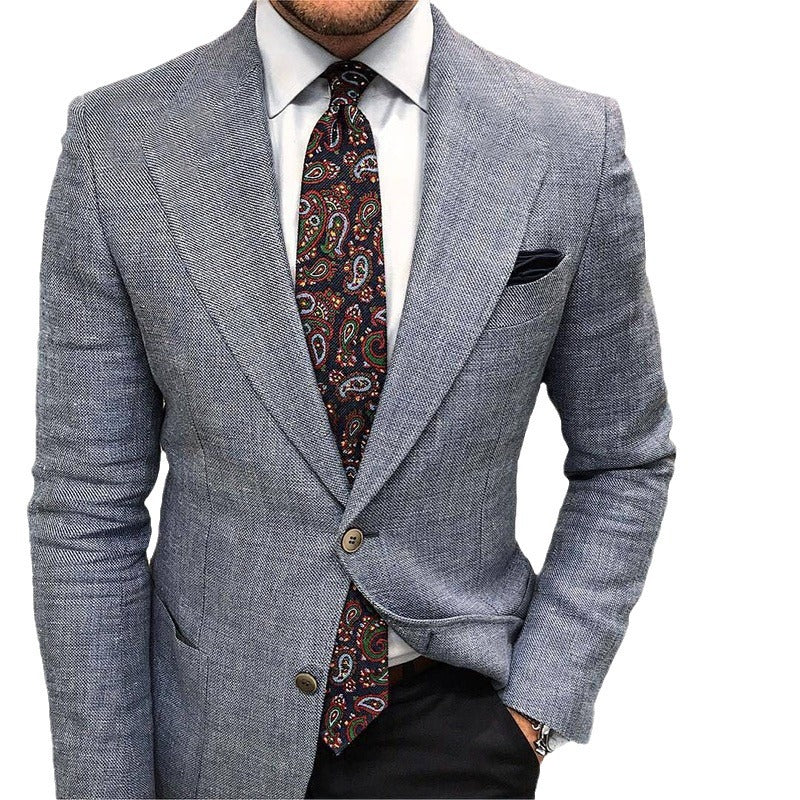 Final Printed Double Buckle Men's Plus Size Suit Coat