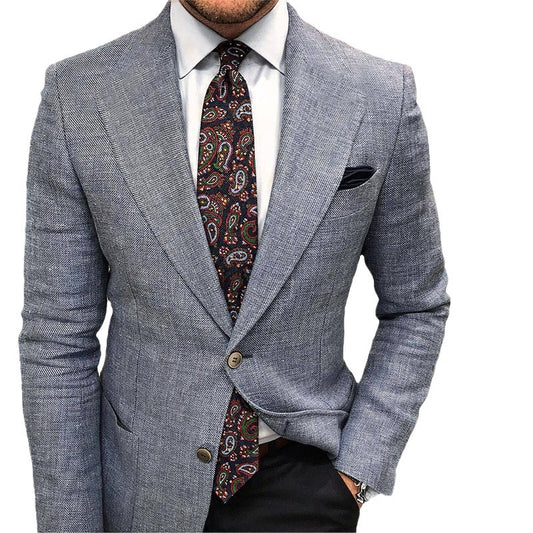 Final Printed Double Buckle Men's Plus Size Suit Coat