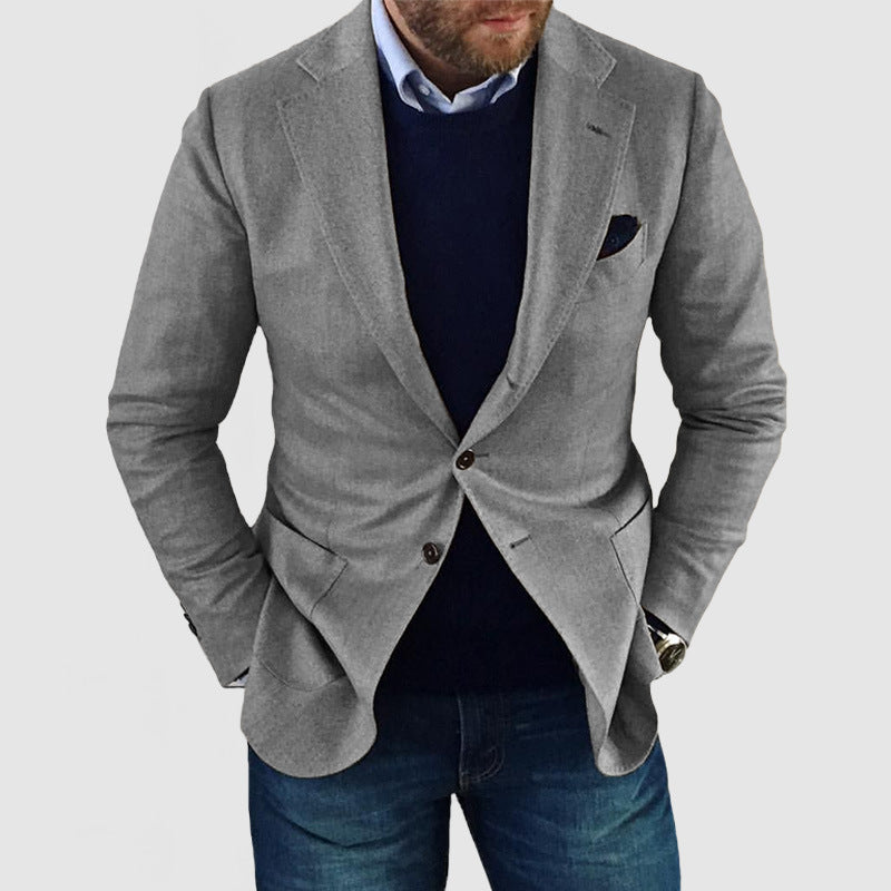 Final Printed Double Buckle Men's Plus Size Suit Coat