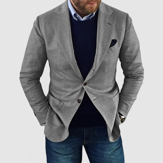 Final Printed Double Buckle Men's Plus Size Suit Coat