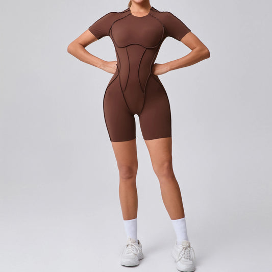 Women's Backless Scrunch Booty Jumpsuit – Gym, Yoga & Fitness Sportswear Set