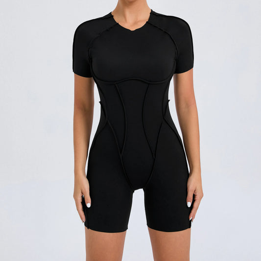 Women's Backless Scrunch Booty Jumpsuit – Gym, Yoga & Fitness Sportswear Set