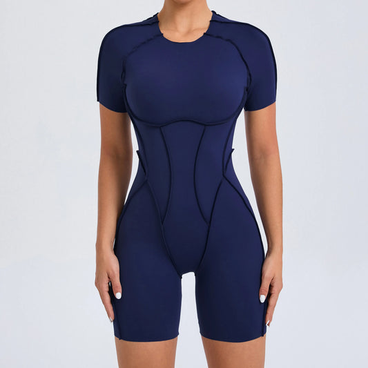 Women's Backless Scrunch Booty Jumpsuit – Gym, Yoga & Fitness Sportswear Set