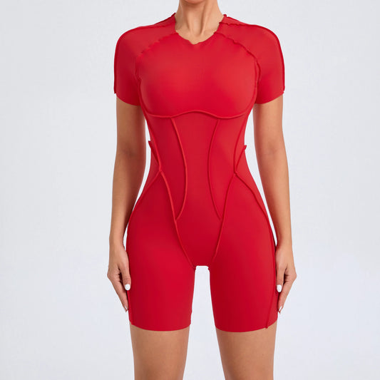 Women's Backless Scrunch Booty Jumpsuit – Gym, Yoga & Fitness Sportswear Set