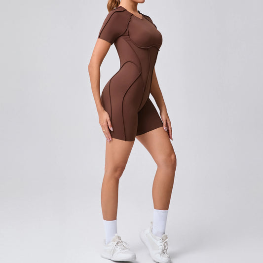Women's Backless Scrunch Booty Jumpsuit – Gym, Yoga & Fitness Sportswear Set