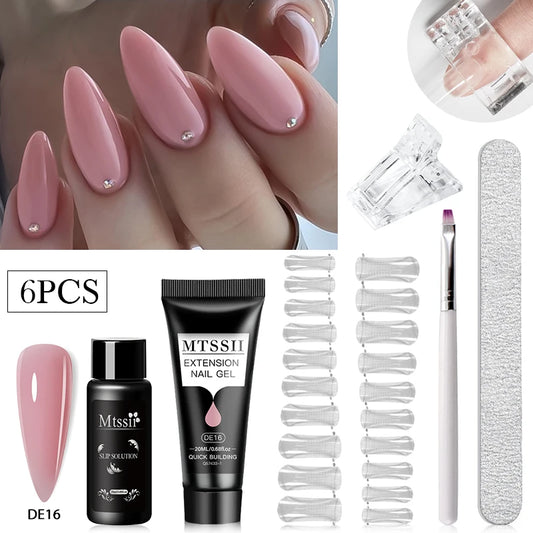 20Ml Extension Nail Gel Set Full Manicure Kit Nude Pnk White Quick Extension Nails Building Fingertips Tools Set