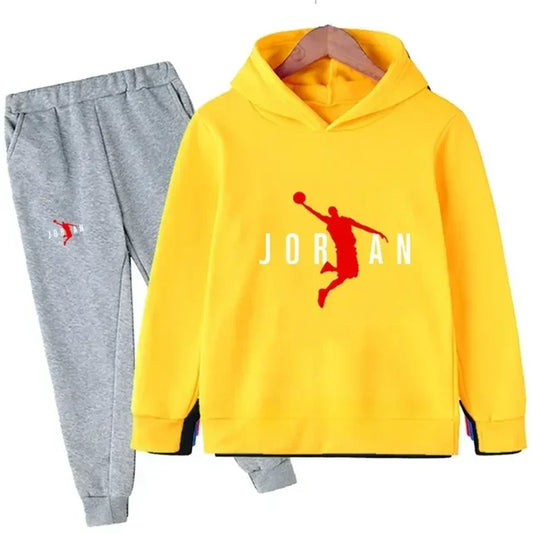 Kids Leisure Letter Print 2Pcs Hoodie+Pants Tracksuits 3-13 Years Boys-Girls Spring Autumn Outfits Street wears Children Clothes