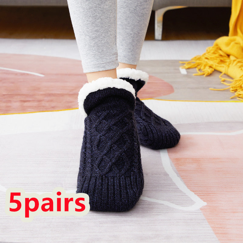 Winter Woolen Socks Women Thicken Warm Home Bedroom Socks Slippers