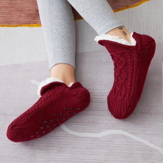 Winter Woolen Socks Women Thicken Warm Home Bedroom Socks Slippers