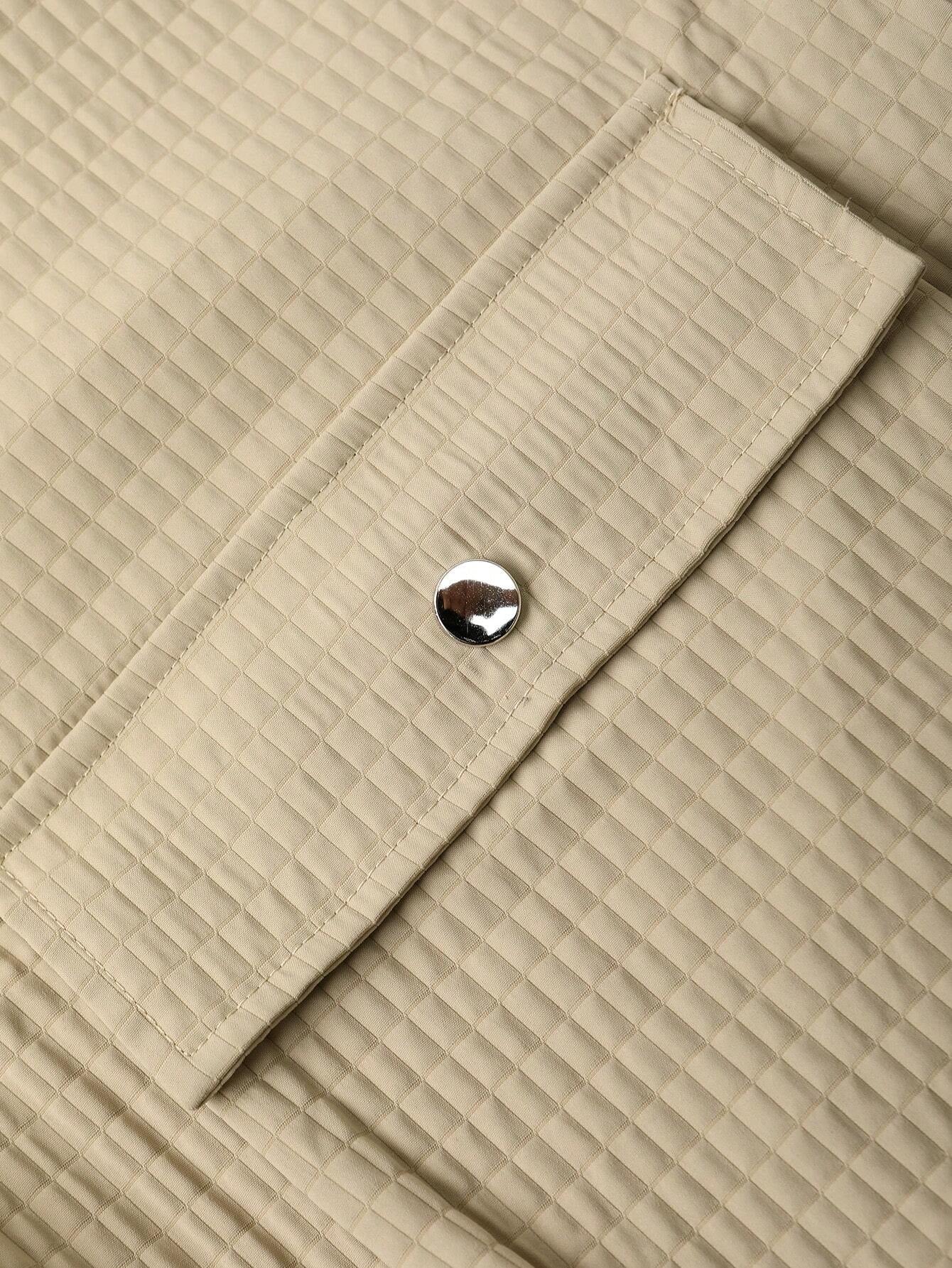 Men Flap Pocket Shirt & Drawstring Waist Pants