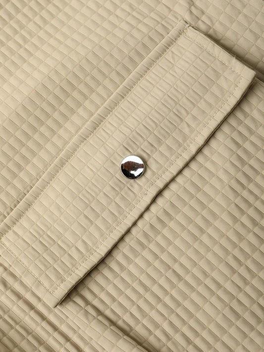 Men Flap Pocket Shirt & Drawstring Waist Pants