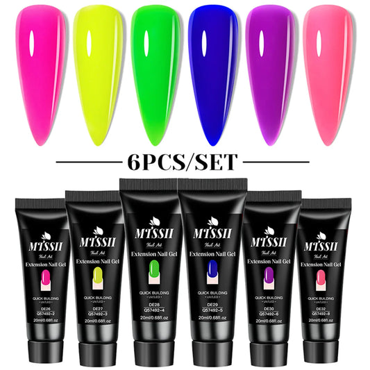 20Ml Extension Nail Gel Set Full Manicure Kit Nude Pnk White Quick Extension Nails Building Fingertips Tools Set