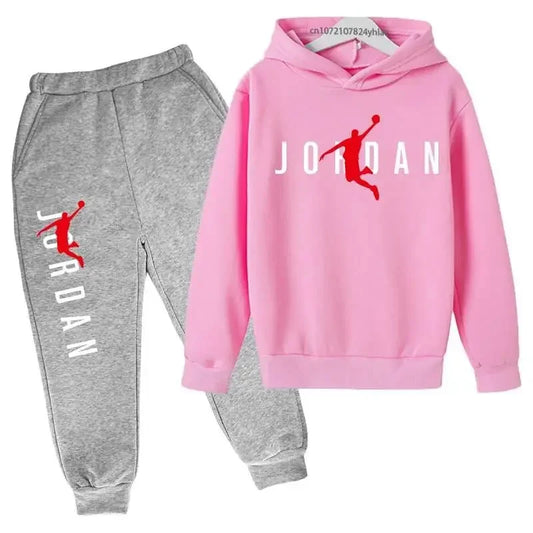 Kids Leisure Letter Print 2Pcs Hoodie+Pants Tracksuits 3-13 Years Boys-Girls Spring Autumn Outfits Street wears Children Clothes