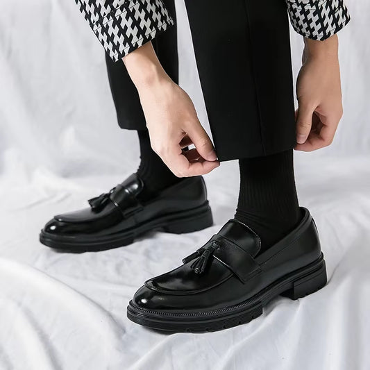 Luxury Brand Shoes Men Fashion plus Size 46 Soft Moccasins Men Loafers High Quality Leather Tassel Shoes Men Flats Driving Shoe.