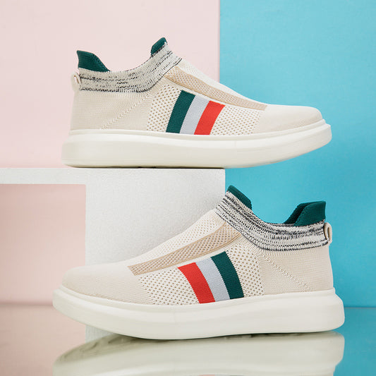 Large Size Casual Flyknit Couple Sneakers