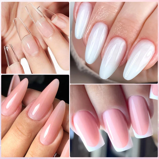 20Ml Extension Nail Gel Set Full Manicure Kit Nude Pnk White Quick Extension Nails Building Fingertips Tools Set