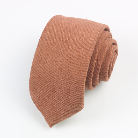 Casual Suede Pure Color Artistic Shirt Macaron Color 7cm Hand Tie