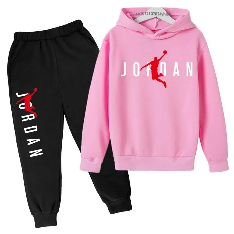 Kids Leisure Letter Print 2Pcs Hoodie+Pants Tracksuits 3-13 Years Boys-Girls Spring Autumn Outfits Street wears Children Clothes