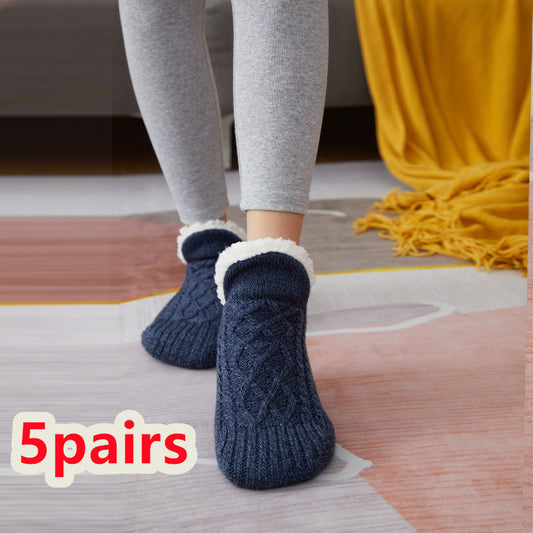 Winter Woolen Socks Women Thicken Warm Home Bedroom Socks Slippers
