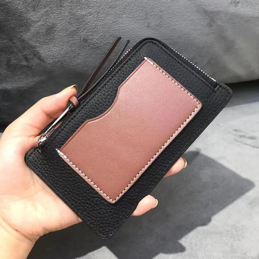  Card Holder Luxury Personalize Name Zip Credit Card Wallet Custom Gift Slim Real Leather Coin Purse