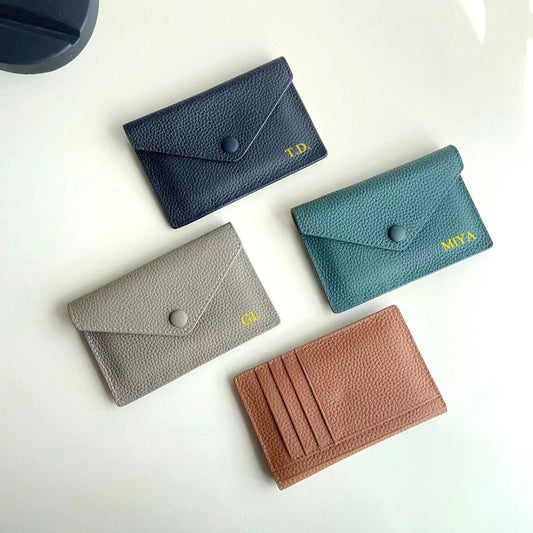 Custom  Small Wallet Fashion Luxury Personalize Name Envelope Card Holder Purse,  Gift