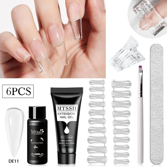20Ml Extension Nail Gel Set Full Manicure Kit Nude Pnk White Quick Extension Nails Building Fingertips Tools Set