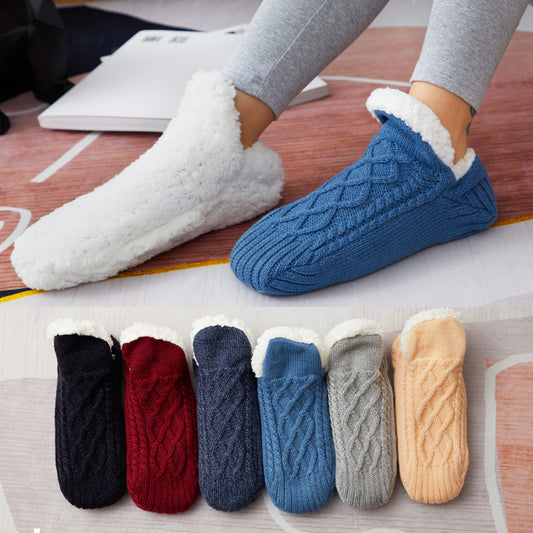 Winter Woolen Socks Women Thicken Warm Home Bedroom Socks Slippers