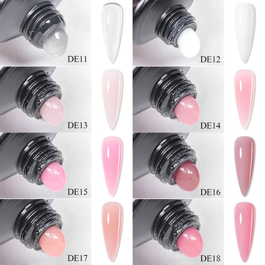 20Ml Extension Nail Gel Set Full Manicure Kit Nude Pnk White Quick Extension Nails Building Fingertips Tools Set