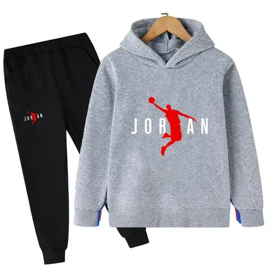 Kids Leisure Letter Print 2Pcs Hoodie+Pants Tracksuits 3-13 Years Boys-Girls Spring Autumn Outfits Street wears Children Clothes