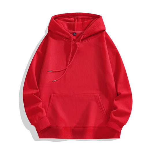 POD Heavy-duty Pure Cotton Hoodie With Plush Shoulder Loose Jacket