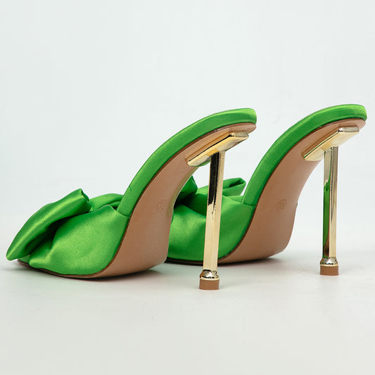 Women's Butterfly High Heel Square Toe Sandals