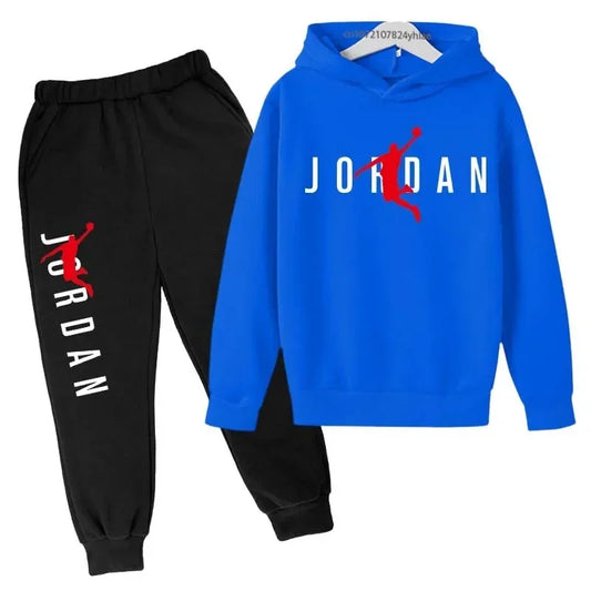Kids Leisure Letter Print 2Pcs Hoodie+Pants Tracksuits 3-13 Years Boys-Girls Spring Autumn Outfits Street wears Children Clothes