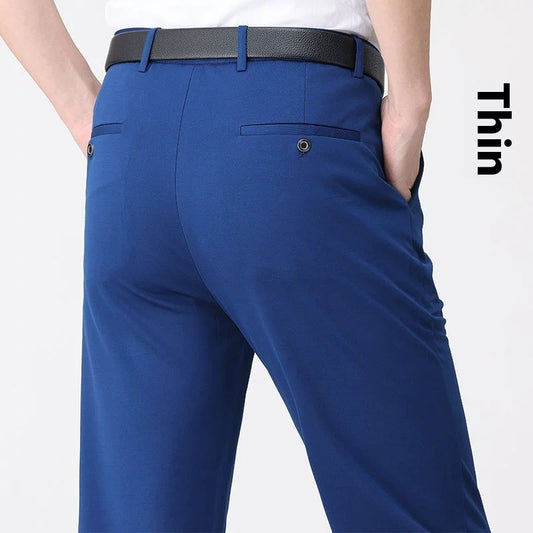 Summer Thin Ice Silk Middle-aged Men's Pants