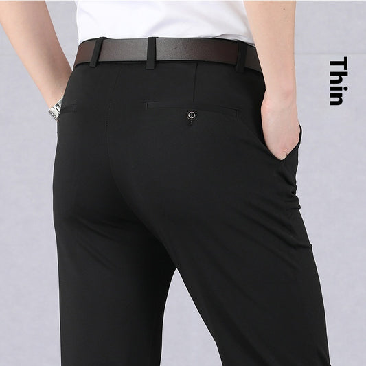 Summer Thin Ice Silk Middle-aged Men's Pants