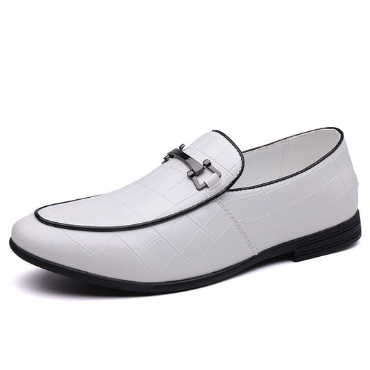 Men's Plaid Light Luxury Plus Size Rubber Sole Lightweight Leather Shoes