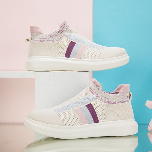 Large Size Casual Flyknit Couple Sneakers