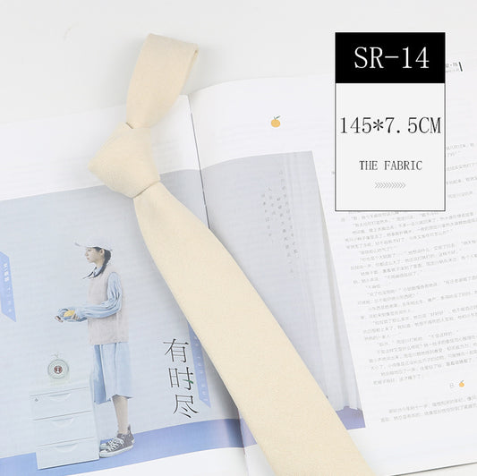 Casual Suede Pure Color Artistic Shirt Macaron Color 7cm Hand Tie