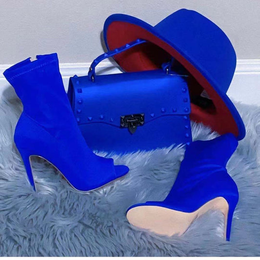 Fish Mouth Women's Boots Fashion Solid Color Stiletto Low Top