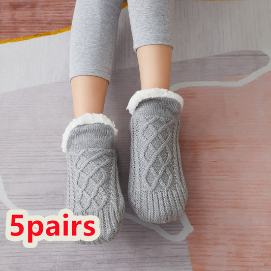 Winter Woolen Socks Women Thicken Warm Home Bedroom Socks Slippers