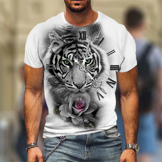 High Quailty Big Size Animal Lion Men T-Shirt 3D Print Polyester Breathable Lightweight Summer Essential Shirt Accept Custom